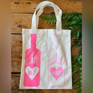 Wine Bottle Canvas Tote NWT